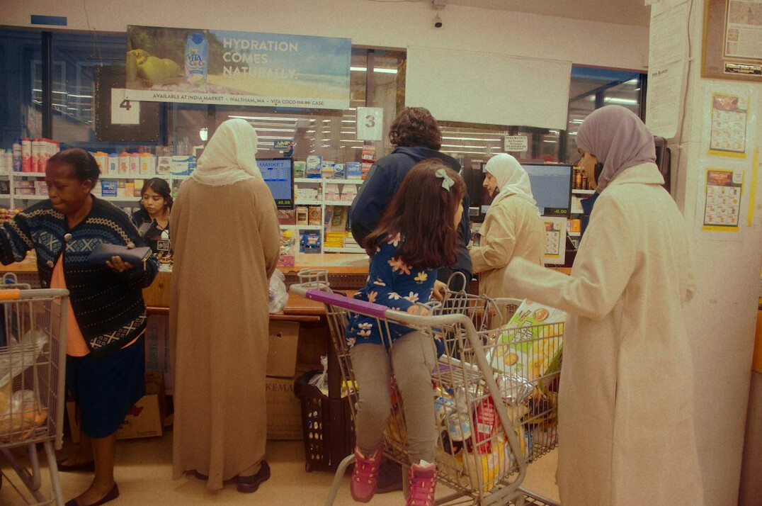 group of shoplifters in store