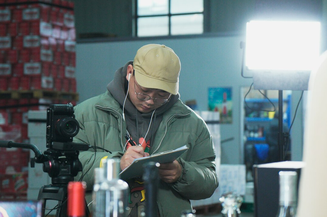 retail manager reviewing footage